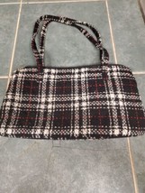 Vera Bradley MINSK Plaid Tweed Quilted Purse Hand Bag With Side Pockets - £11.25 GBP