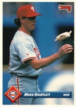 1993 Donruss Philadelphia Phillies Baseball Card #596 Mike Hartley - £1.35 GBP