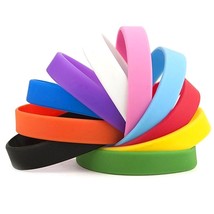 10 Silicone Wristbands Blank NEW Rubber Wrist Bands Bracelets Free Shipp... - £7.11 GBP