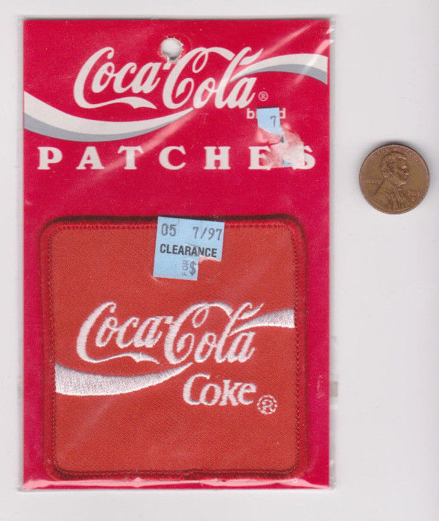 Primary image for Vtg Coca-Cola Patch-Coke-Red-90's NOS-Iron On-Square