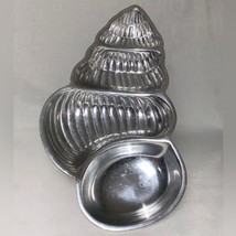 Silver Sea Shell Serving Dish Metal Bowl Tray Nautical Home Entertaining... - $29.70