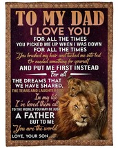 Lion Father &amp; Son Blanket You Are the World I Love You Dad Fleece Blankets Gift - £45.56 GBP+