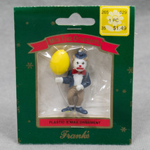 Mini Christmas Tree Ornaments Frank&#39;s San Clown W/ Yellow Balloon - £4.70 GBP