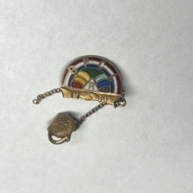 Vintage BFCL Rainbow Girl Pin GF Top With Pot Of Gold Masonic Lapel Badge - $14.80