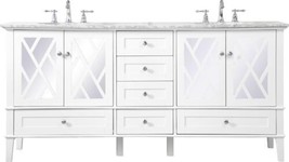 Bathroom Vanity Sink Contemporary Double Clear White Brushed Nickel Silver - £3,332.51 GBP