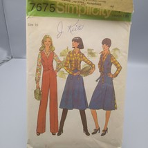 Vintage Sewing PATTERN Simplicity 7675, Misses 1976 Shirt Pants Reversib... - $18.39