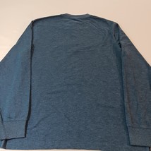Chaps T-Shirt Men's Size Medium Long Sleeve Henley 3-Button Blue Cotton Blend image 14