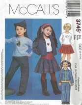 McCalls Sewing Pattern 3745 Jacket Top Pants Skirt Girls Size 3-6 - £7.01 GBP