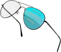 VITENZI Progressive Reading Glasses Milan Aviators in Gunmetal +1.50 - £19.15 GBP