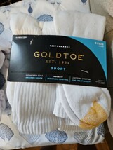 GOLD TOE Mens Performance Crew Socks White 8-Pack Sport Cushioned - $28.66