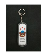 Vintage World&#39;s Greatest Brother Teddy Bear Key chain Hong Kong - $6.44