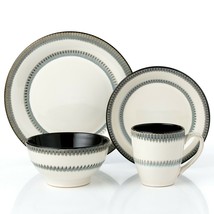 Lorren Home Trends 16 Piece Stoneware SET-CONTRAST - £105.45 GBP