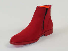 Men TAYNO Chelsea Chukka Soft Micro Suede Zip up Boot Coupe S Red image 4