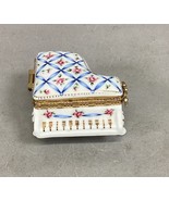 Lefton China 1997 #11176 - Piano Hinged Trinket Box Pink Flowers - $14.84