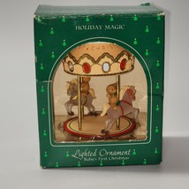 Vintage 1985 Hallmark Baby&#39;s First Christmas Carousel Lighted Ornament - NMIB - £15.50 GBP