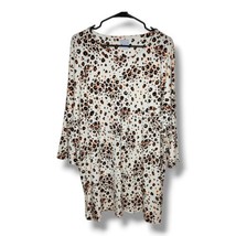 Chicos Wedge Tunic Size 3 XL 16 Touch of Cool Top Desert Cat  Cheetah Leopard  - £18.78 GBP