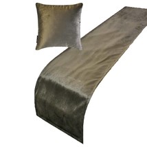 Charcoal Velvet Plush - Velvet Gray Decorative Bed Runner and Pillow Cover - $55.09+