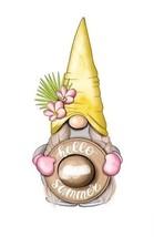 Girl Gnome Hello sunshine with a hat metal cutting die  - $10.00