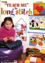 Plastic Canvas Teach Me To Long Stitch Beginners Pattern Instruction Book - £10.19 GBP
