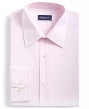 Club Room Mens Regular fit Dress Shirt Medium 15-15.5 32/33 Pink Check - $18.99