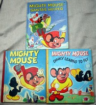 Lot 3 Vntg Sutton/Chad Mighty Mouse Wonder Books Santa&#39;s Helper~Dinky Learns Fly - £20.33 GBP