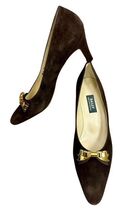 BALLY Mista Brown Suede Slip On Heel Shoes Size 10 M Made in Switzerland - $24.74