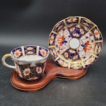 Antique c.1915 Royal Crown Derby Imari Pattern England Demitasse Cup &amp; Saucer - $49.49