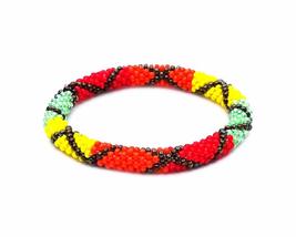 Mia Jewel Shop Multicolored Criss Cross Pattern Guatemalan Czech Glass Seed Bead - £13.41 GBP