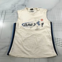 Vintage And1 Tank Top Jugend Groß 14-16 Weiß Blau Streifen Basketball - $14.84