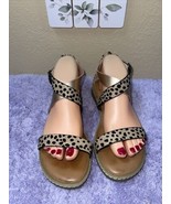 Blowfish Malibu Gold/Leopard Print Gladiator Rear Zip Sandals Size 7.5 V... - £27.59 GBP