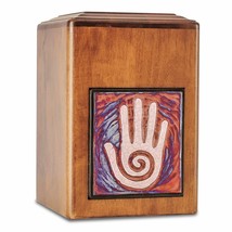 Large/Adult 289 Cubic Inch Raku Wood Hand  Funeral Cremation Urn for Ashes - £185.67 GBP