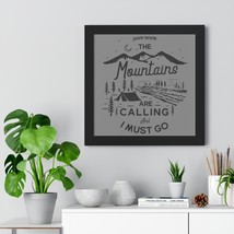 Adventure Lover&#39;s Framed Horizontal Poster: &quot;The Mountains Are Calling&quot; (Black,  - £49.40 GBP+