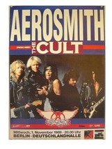 Aerosmith The Cult Poster Concert Gig German 1989 - £69.49 GBP