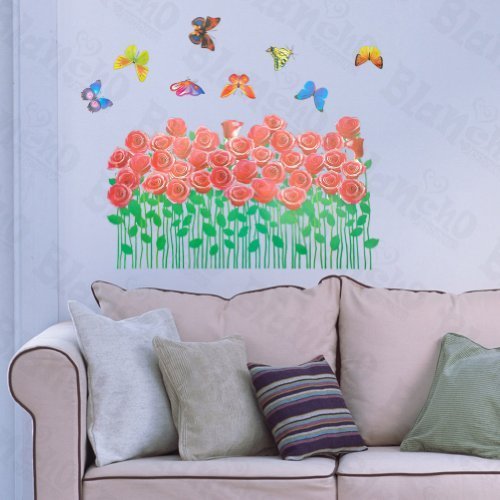 Rosebush & Butterflies - Large Wall Decals Stickers Appliques Home Decor - $7.91