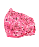 Reusable Reversible Face Mask Deep Pink Roses Nose Wire Handmade Adult - $7.79