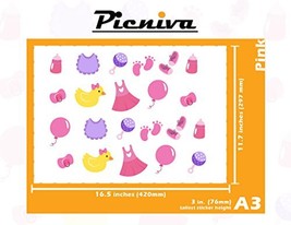 Picniva A3(3&quot;) Yellow Duck Baby Girl Kid Nursery Room Decal Sticker Clear Vinyl  - £7.65 GBP