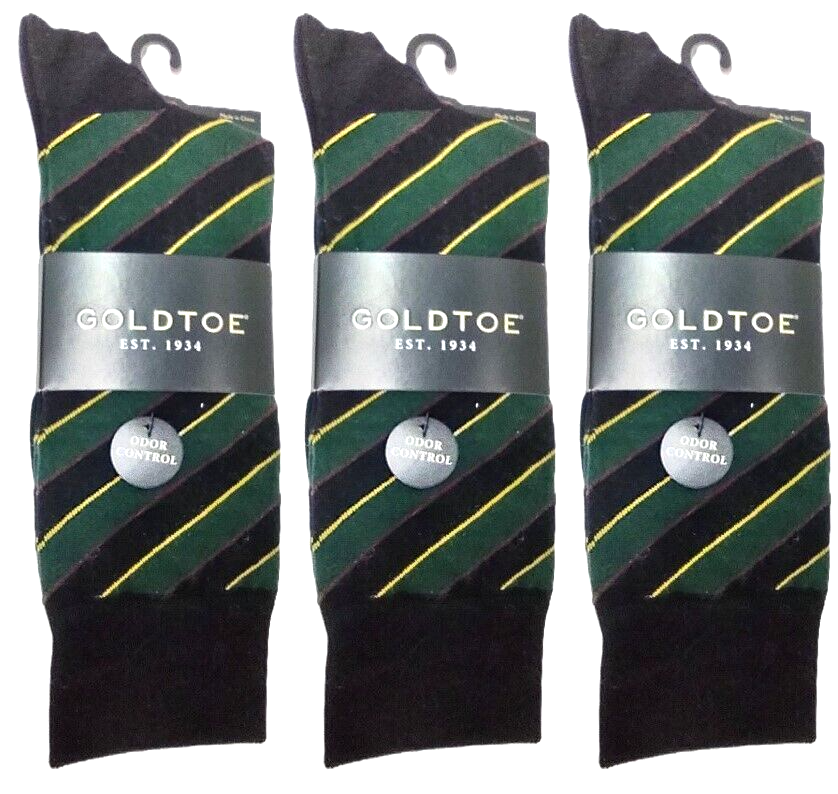 3 PAIRS x Gold Toe Men&#39;s (24/7 Odor Control) Shoe Size 6-12.5 Dress Sock... - $21.77