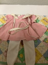 Vintage Cabbage Patch Kids Pink Gingham Swing Dress And Tights OK Factory - £58.77 GBP