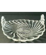 Swirl Pattern Clear Glass Mint Dish 6&quot; x 5&quot; Vintage - $10.99