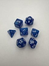 Chessex 7pc Sapphire Swirl Polyhedral Dice Dungeons &amp; Dragons - £22.00 GBP