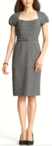 Banana Republic Sz 14 Wool Sheath Dress Gray Belted Lightweight Stretch $150 NEW - £28.12 GBP