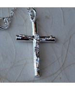 925 Sliver Crucifix Pendant Necklace, Made in the Holy Land, Necklace fo... - £47.50 GBP