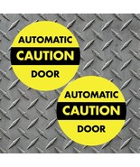 2 CAUTION AUTOMATIC DOOR Sign Window Safety Alert Warning Vinyl Sticker ... - $9.39 CAD