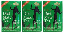 3 Pack Prince of Peace 100% Natural Ultra Diet Mate Tea - 20 Tea Bags