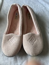 Dearfoams Pink Chenille Slippers Closed Back Memory Foam Size L (9/10) - £14.37 GBP