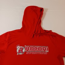 Adidas ROCORI SPARTANS Men's Red Drawstring Pullover Hoodie Sweatshirt Sz Medium image 5