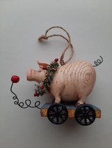 Pig With a Wreath Ornament - $7.00