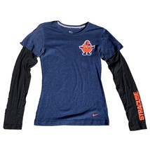 Syracuse Nike Shirt Women&#39;s Small Dark Blue &amp; Black Long Sleeve Crew Neck - £9.72 GBP