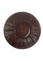 Moroccan leather Pouf, round Pouf, berber Pouf, Dark Brown Pouf with Brown embro - £56.02 GBP