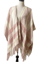 Lauren Conrad Cape Scarf Shawl Wrap One Size Soft Pink Ivory Fringe 56&quot; ... - £11.37 GBP